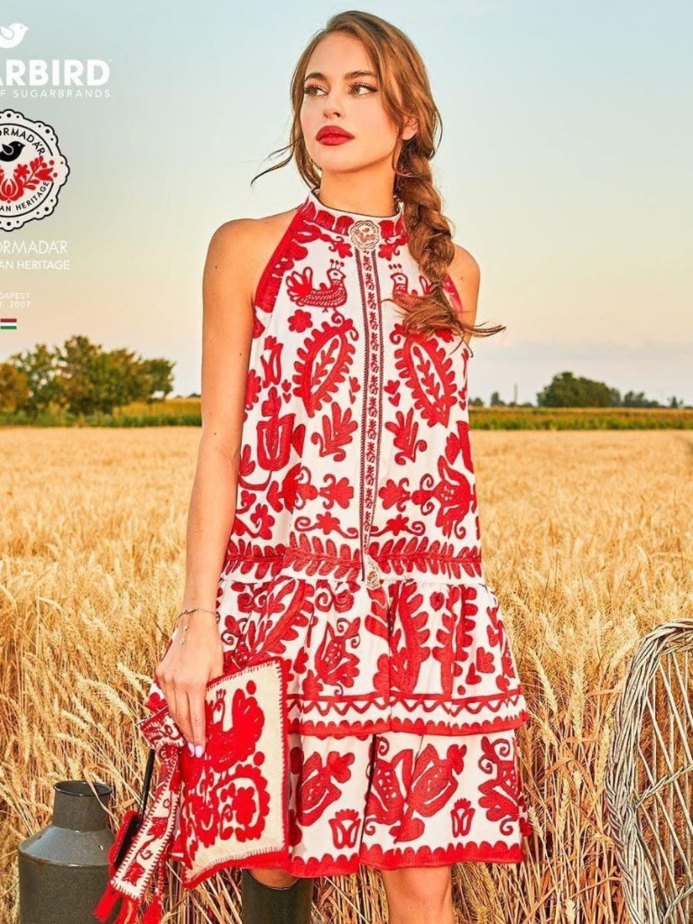 Sugarbird One Size Hungarian Kalotaszeg Motif Írottas Dress